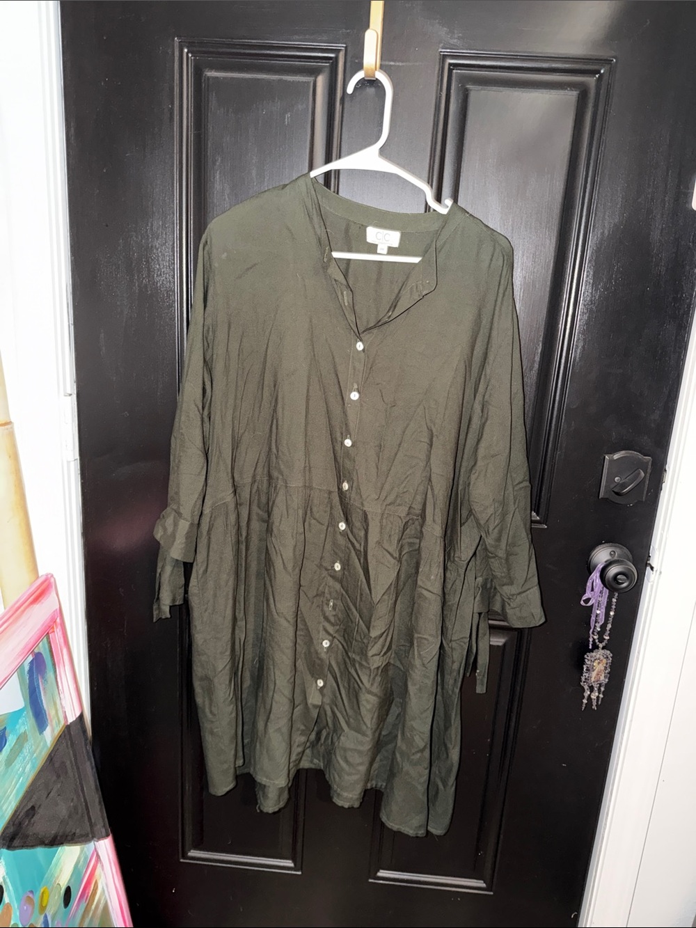 C&C California Olive Green Button-Down Tunic